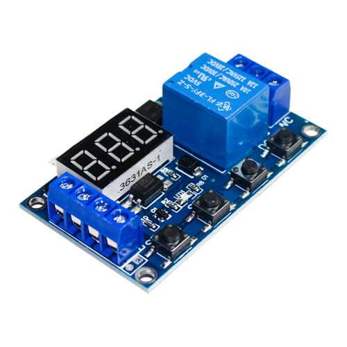 1-Channel Relay Module with Adjustable Timing Cycle 6-30V